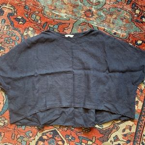 Elizabeth Suzann Linn top Navy Linen OS